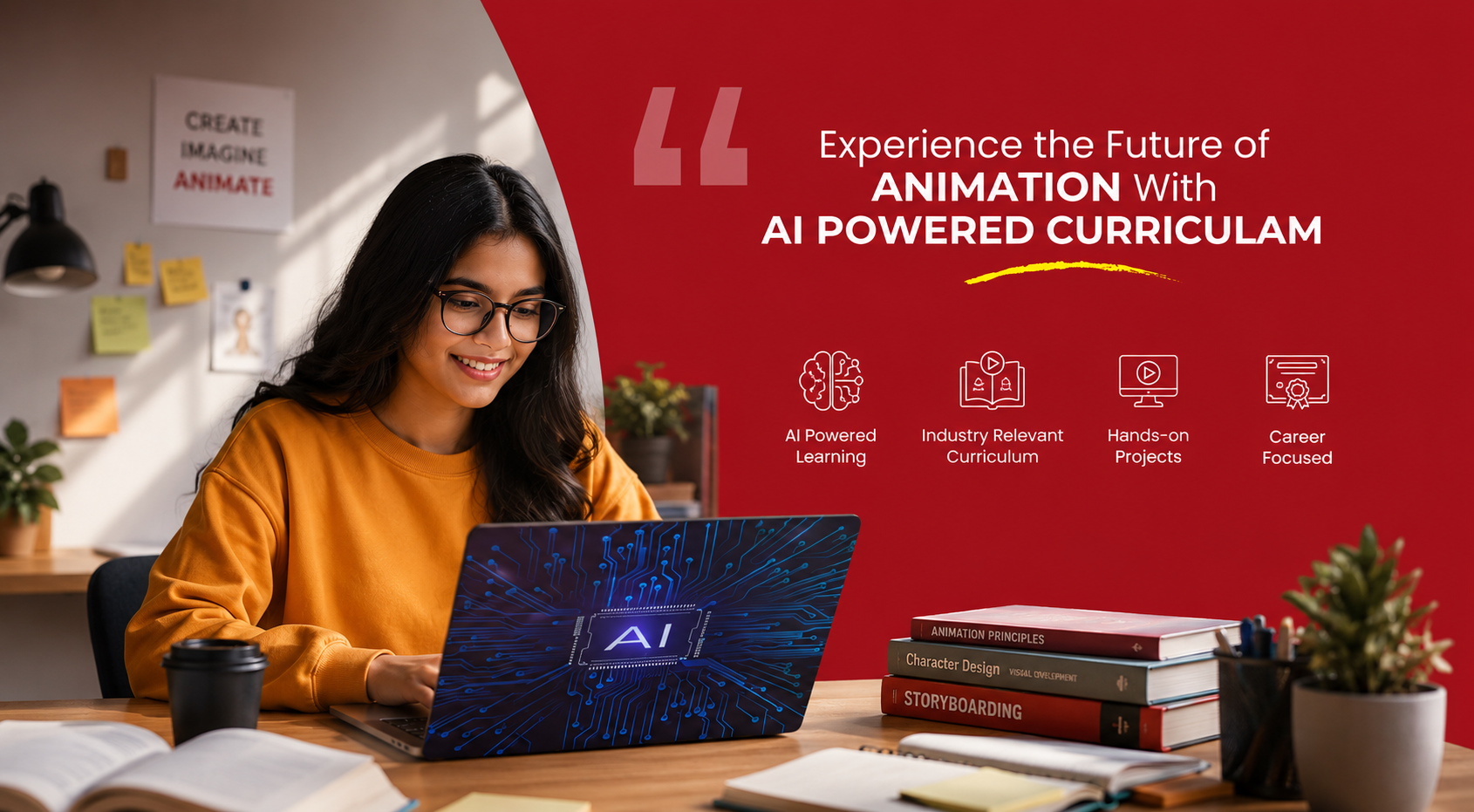 VEDA College AI Powered Animation Curriculum Banner