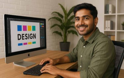 Graphic designer working