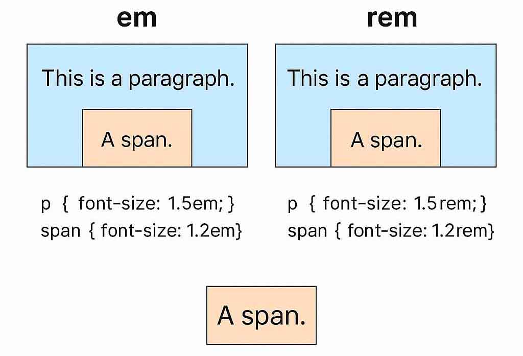 Comparison of pixel vs rem font sizes in web design